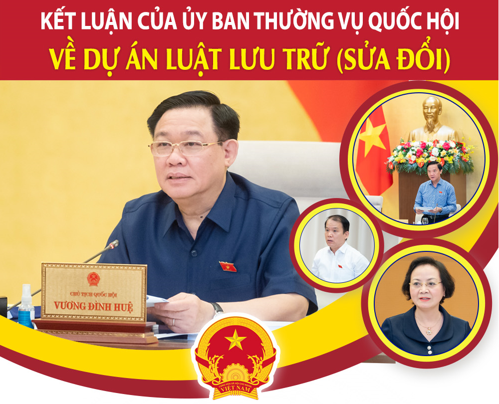 KẾT LUẬN CỦA ỦY BAN THƯỜNG VỤ QUỐC HỘI VỀ DỰ ÁN LUẬT LƯU TRỮ (SỬA ĐỔI)